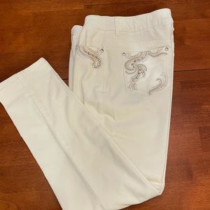 Chico’s embellished ivory corduroy jeans
